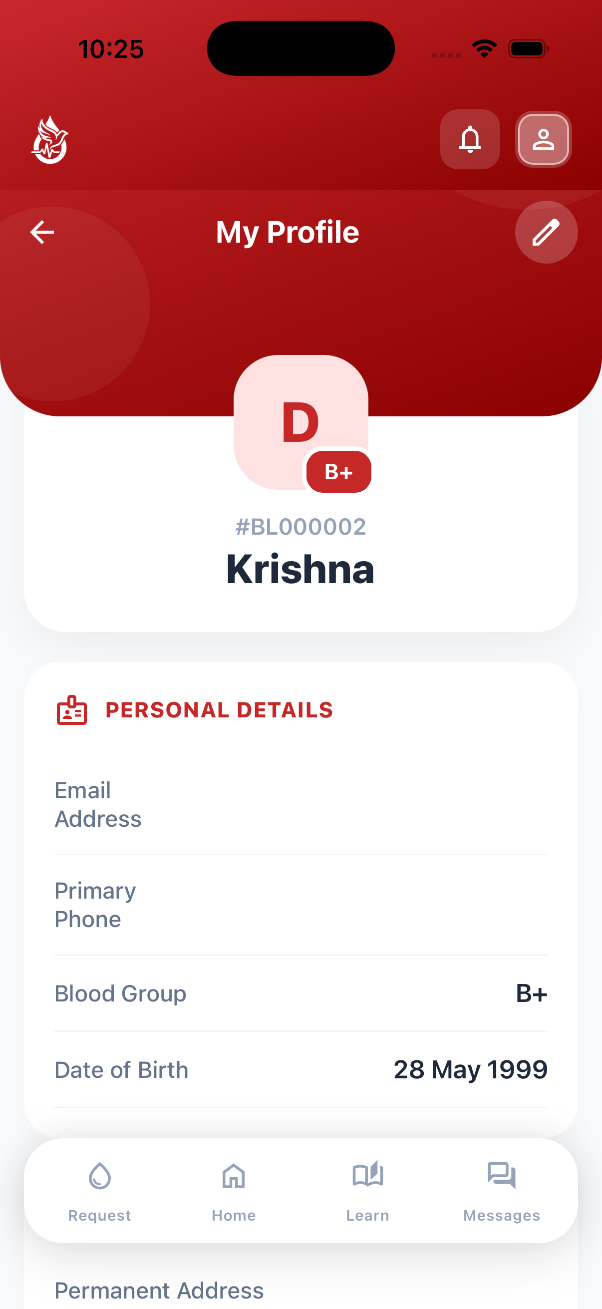 RedHope app screen 10