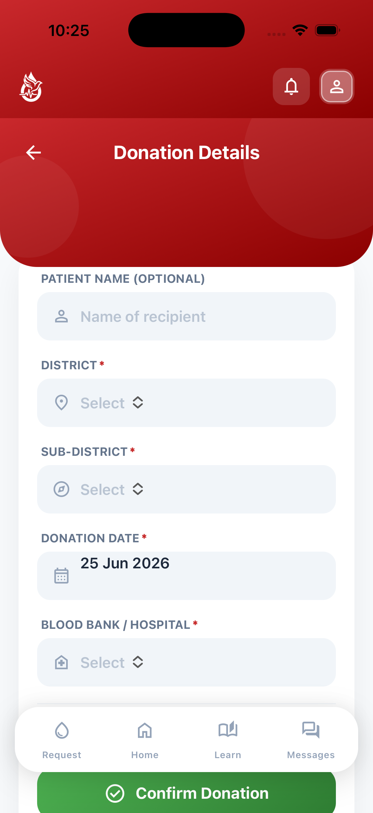 RedHope app screen 11