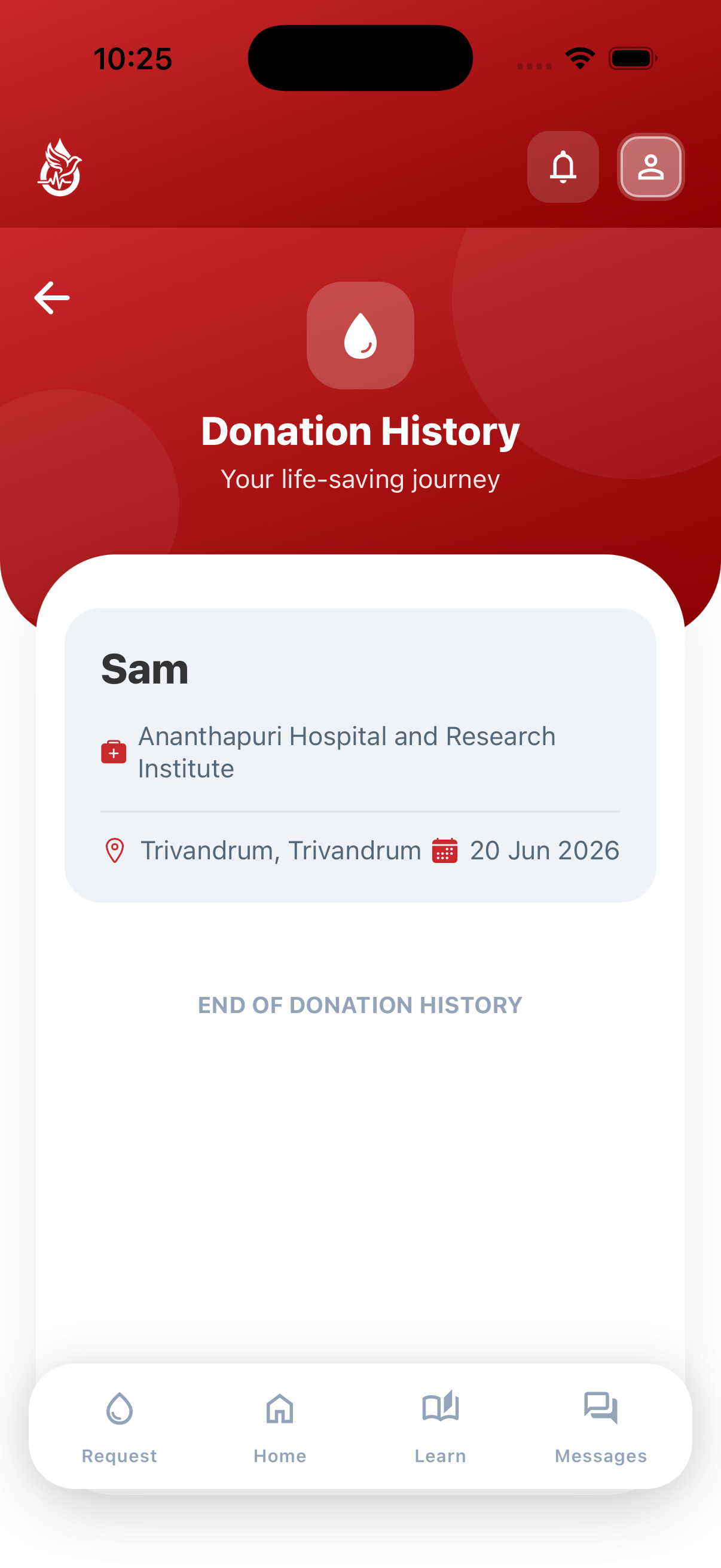 RedHope app screen 12