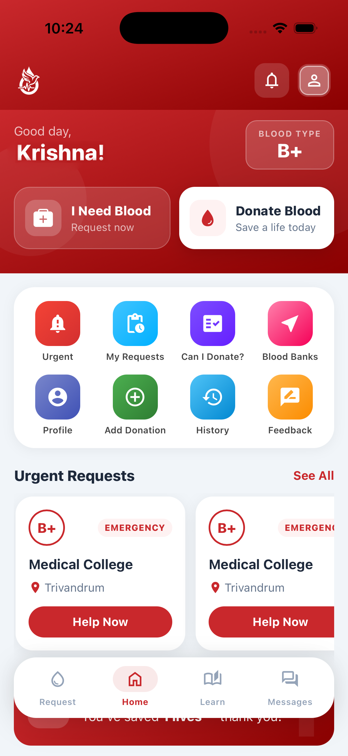 RedHope app screen 5