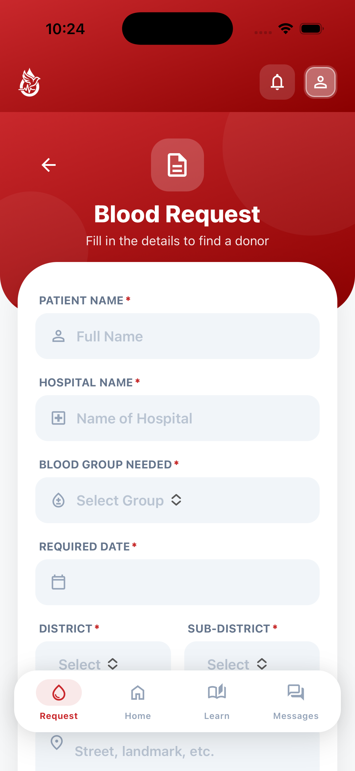 RedHope app screen 6