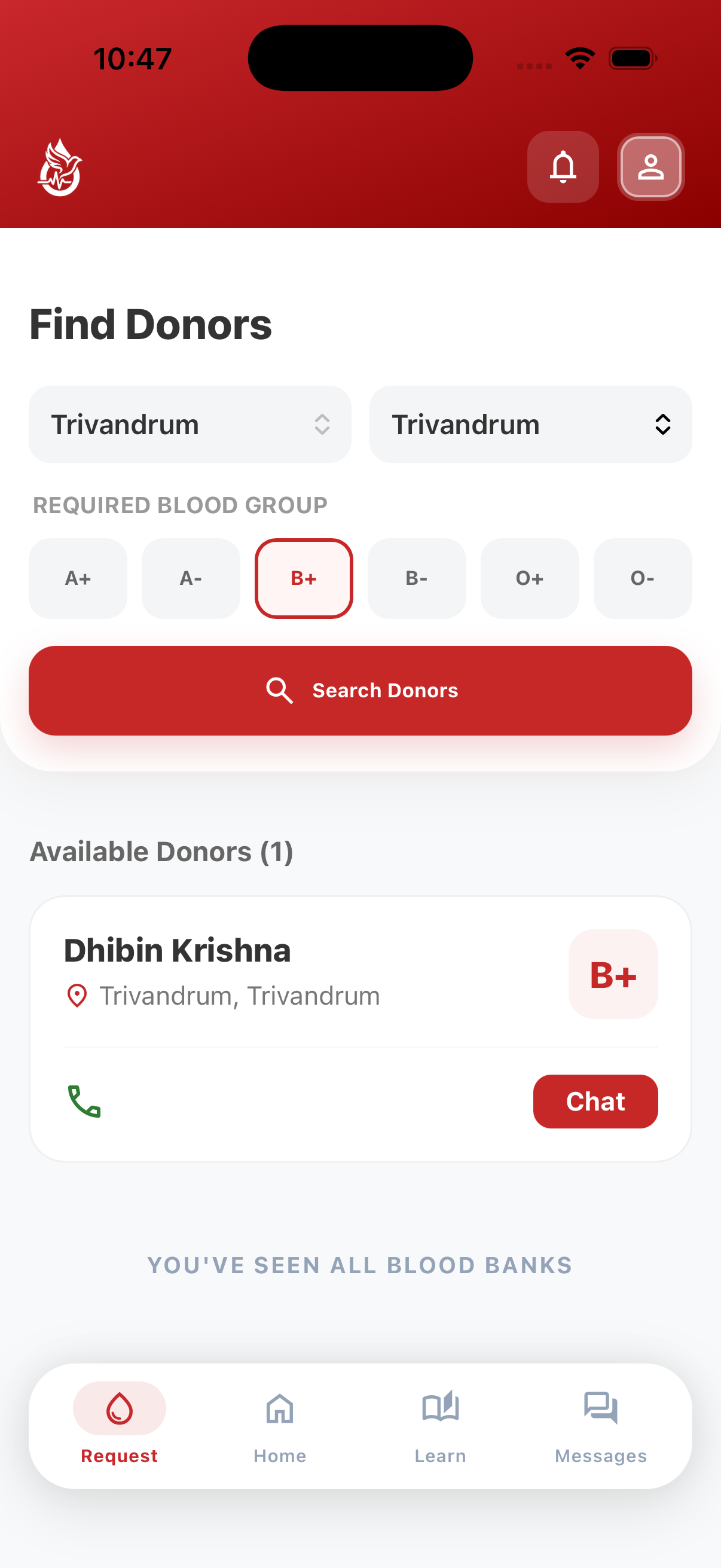 RedHope app screen 8